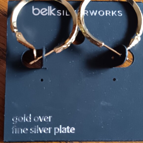 *Price Drop* New belk SILVERWORKS Patterned Hoop Earrings - Picture 3 of 5